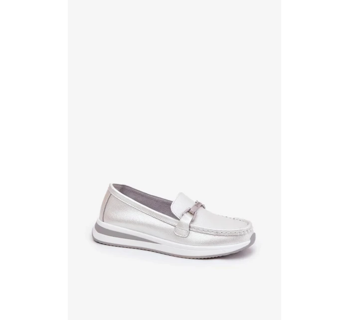 Dámské kožené mokasíny S.Barski – perlové Dámské kožené mokasíny S.Barski – perlové