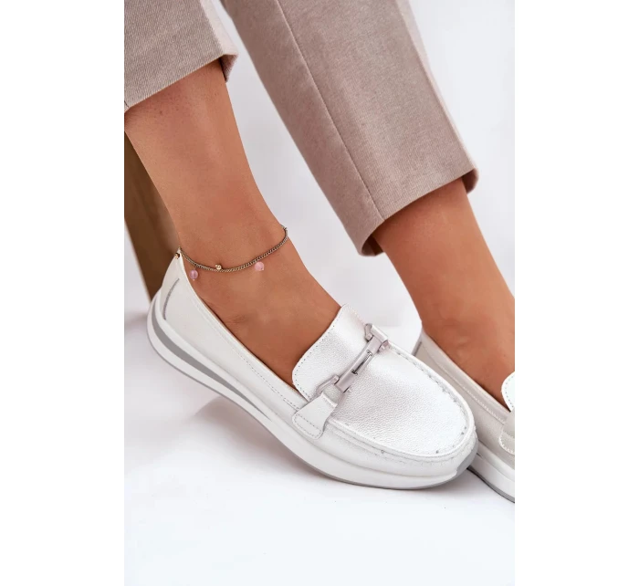 Dámské kožené mokasíny S.Barski – perlové Dámské kožené mokasíny S.Barski – perlové