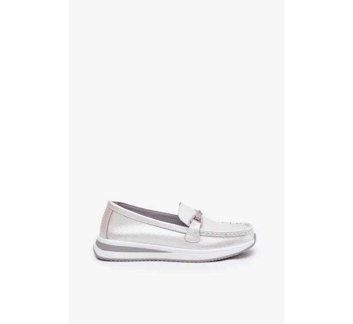 Dámské kožené mokasíny S.Barski – perlové Dámské kožené mokasíny S.Barski – perlové