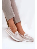 Dámské kožené mokasíny S.Barski – perlově růžové Dámské kožené mokasíny S.Barski – perlově růžové