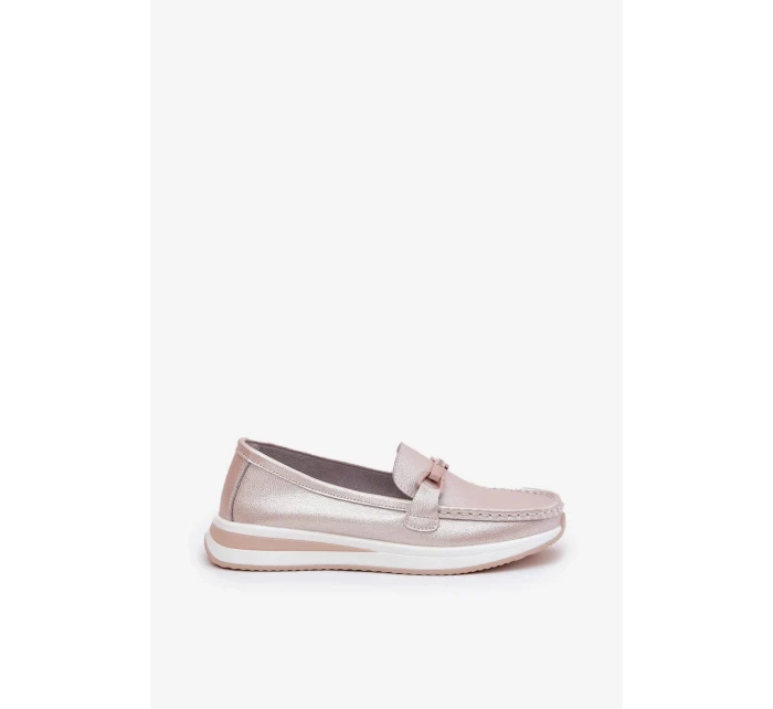Dámské kožené mokasíny S.Barski – perlově růžové Dámské kožené mokasíny S.Barski – perlově růžové