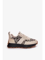 Dámské semišové tenisky na platformě s panterkovým vzorem Vinceza – béžové Dámské semišové tenisky na platformě s panterkovým vzorem Vinceza – béžové