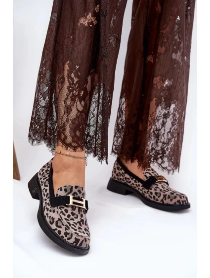 Dámské semišové mokasíny s model 21834389 vzorem Vinceza – šedé - Kesi