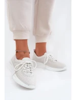Dámské kožené sportovní boty na platformě Vinceza – bílé