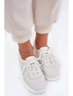 Dámské kožené sportovní boty na platformě Vinceza – bílé