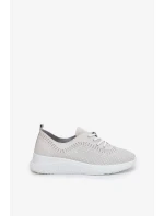 Dámské kožené sportovní boty na platformě Vinceza – bílé