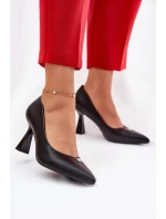 Elegantní dámské lodičky na rozšířeném jehlovém podpatku Vinceza – černé Elegantní dámské lodičky na rozšířeném jehlovém podpatku Vinceza – černé