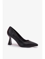Elegantní dámské lodičky na rozšířeném jehlovém podpatku Vinceza – černé Elegantní dámské lodičky na rozšířeném jehlovém podpatku Vinceza – černé