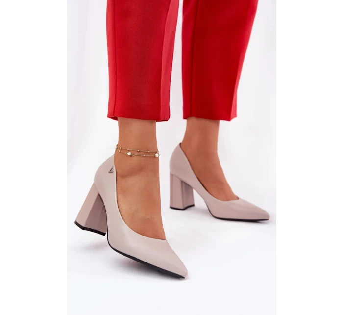 Elegantní dámské lodičky na širokém podpatku Vinceza – šedé Elegantní dámské lodičky na širokém podpatku Vinceza – šedé