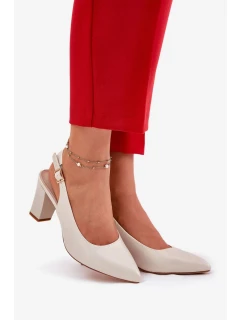 Dámské pohodlné lodičky na podpatku Sergio Leone – perlové