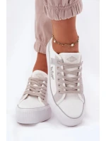 Dámské trampky na platformě Lee Cooper – bílo-šedé