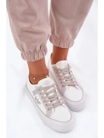 Dámské trampky na platformě Lee Cooper – bílo-šedé