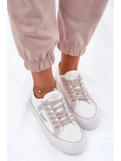 Dámské trampky na platformě Lee Cooper – bílo-šedé