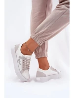 Dámské trampky na platformě Lee Cooper – bílo-šedé