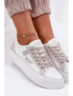Dámské trampky na platformě Lee Cooper – bílo-šedé
