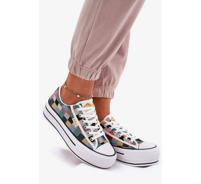 Dámské vzorované trampky na platformě Lee Cooper – multikolor Dámské vzorované trampky na platformě Lee Cooper – multikolor
