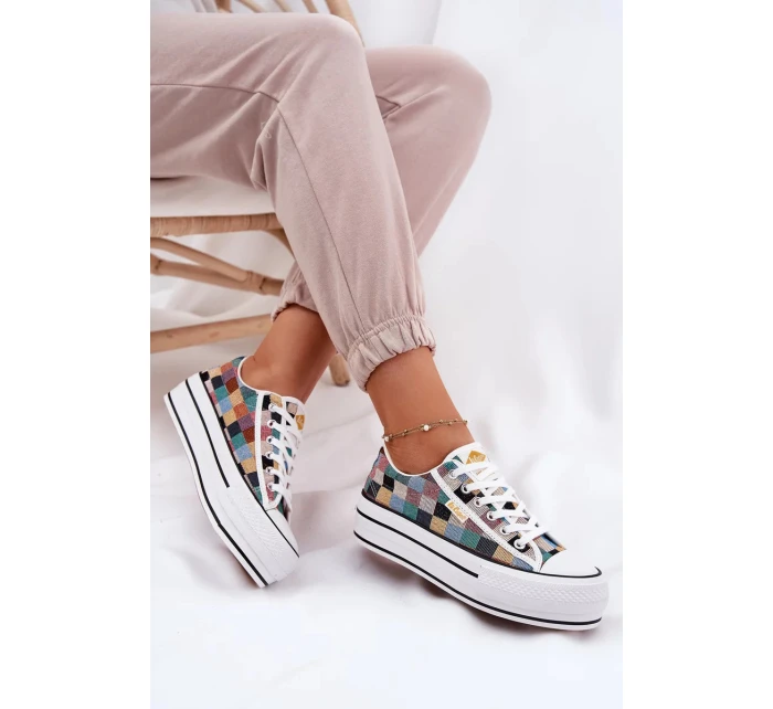 Dámské vzorované trampky na platformě Lee Cooper – multikolor Dámské vzorované trampky na platformě Lee Cooper – multikolor