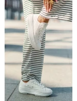 Dámské trampky s výšivkou na platformě Lee Cooper – bílé