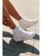 Dámské vysoké trampky Lee Cooper – bílé