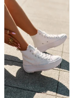 Dámské vysoké trampky Lee Cooper – bílé