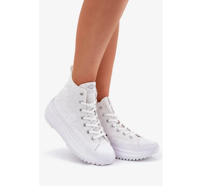 Dámské vysoké trampky Lee Cooper – bílé Dámské vysoké trampky Lee Cooper – bílé