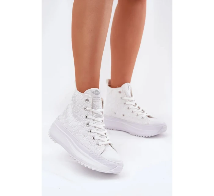Dámské vysoké trampky Lee Cooper – bílé Dámské vysoké trampky Lee Cooper – bílé
