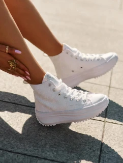 Dámské vysoké trampky Lee Cooper – bílé