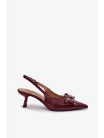 Dámské lodičky na jehlovém podpatku s mašlí Folesca – bordó Dámské lodičky na jehlovém podpatku s mašlí Folesca – bordó