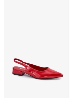 Dámské lakované baleríny na nízkém podpatku Testori – červené
