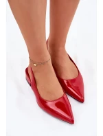 Dámské lakované baleríny na nízkém podpatku Testori – červené