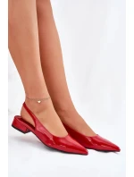 Dámské lakované baleríny na nízkém podpatku Testori – červené