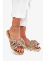 Dámské pantofle na platformě s pleteným detailem a mašlí – multikolor Alpireda