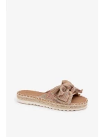 Dámské pantofle na platformě s pleteným detailem a mašlí – multikolor Alpireda