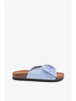 Dámské pantofle na korkové model 21902981 s mašlí – modré - Kesi Dámské pantofle na korkové model 21902981 s mašlí – modré - Kesi