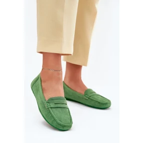 Dámské semišové mokasíny model 21834421 – zelené - Kesi Dámské semišové mokasíny model 21834421 – zelené - Kesi