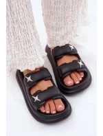 Dámské pěnové pantofle na platformě – černé