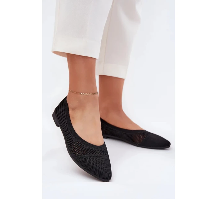 Dámské síťované baleríny Alvona – černé Dámské síťované baleríny Alvona – černé
