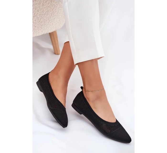 Dámské síťované baleríny Alvona – černé Dámské síťované baleríny Alvona – černé