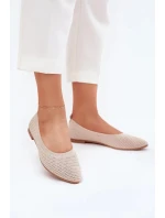 Dámské síťované textilní baleríny Sarina – béžové