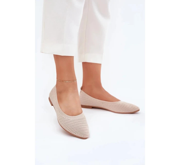 Dámské síťované textilní baleríny Sarina – béžové Dámské síťované textilní baleríny Sarina – béžové