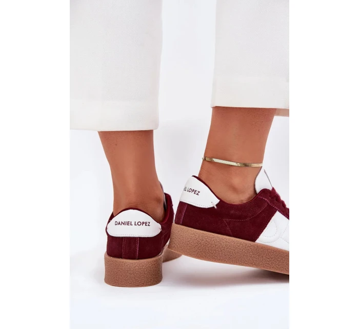 Dámské semišové sneakers Daniel Lopez Just Dare – bordó Dámské semišové sneakers Daniel Lopez Just Dare – bordó