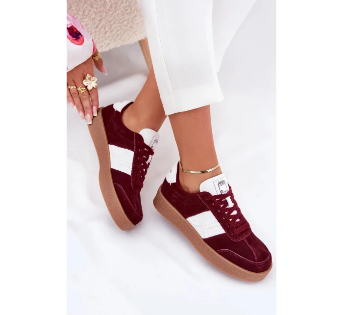 Dámské semišové sneakers Daniel Lopez Just Dare – bordó Dámské semišové sneakers Daniel Lopez Just Dare – bordó