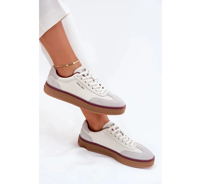 Dámské kožené sneakers Daniel Lopez Just Dare – bílo-šedé Dámské kožené sneakers Daniel Lopez Just Dare – bílo-šedé