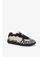 Dámské sneakers Daniel Lopez Just Dare se zebřím vzorem – béžové