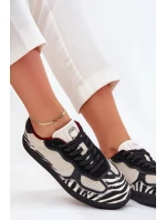 Dámské sneakers Daniel Lopez Just Dare se zebřím vzorem – béžové