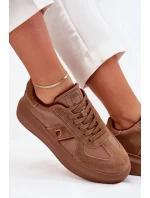 Dámské kožené sneakers na platformě Daniel Lopez Just Dare – hnědé