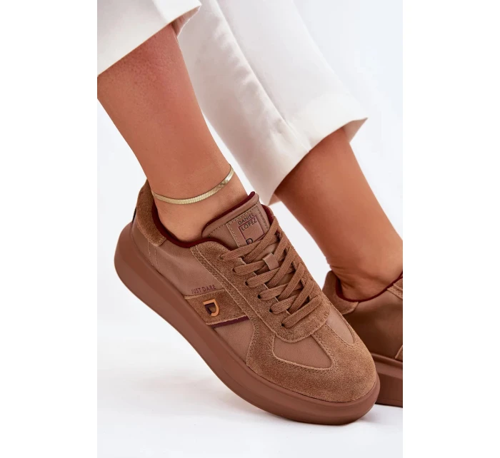 Dámské kožené sneakers na platformě Daniel Lopez Just Dare – hnědé Dámské kožené sneakers na platformě Daniel Lopez Just Dare – hnědé