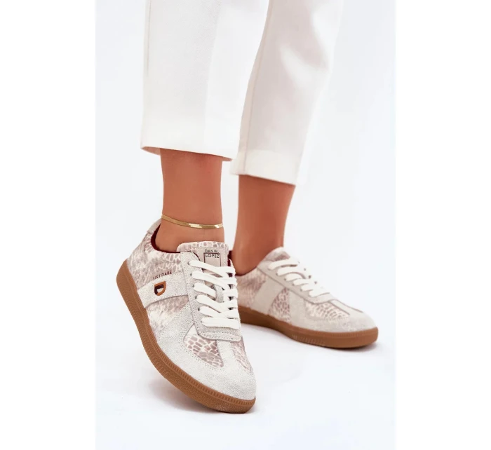 Dámské sneakers Daniel Lopez Just Dare se zvířecím vzorem – béžové Dámské sneakers Daniel Lopez Just Dare se zvířecím vzorem – béžové