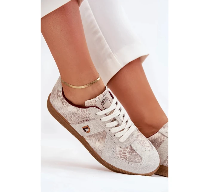 Dámské sneakers Daniel Lopez Just Dare se zvířecím vzorem – béžové Dámské sneakers Daniel Lopez Just Dare se zvířecím vzorem – béžové