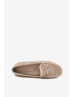Dámské mokasíny s perforovaným vzorem a šněrováním Mirisa – béžové Dámské mokasíny s perforovaným vzorem a šněrováním Mirisa – béžové